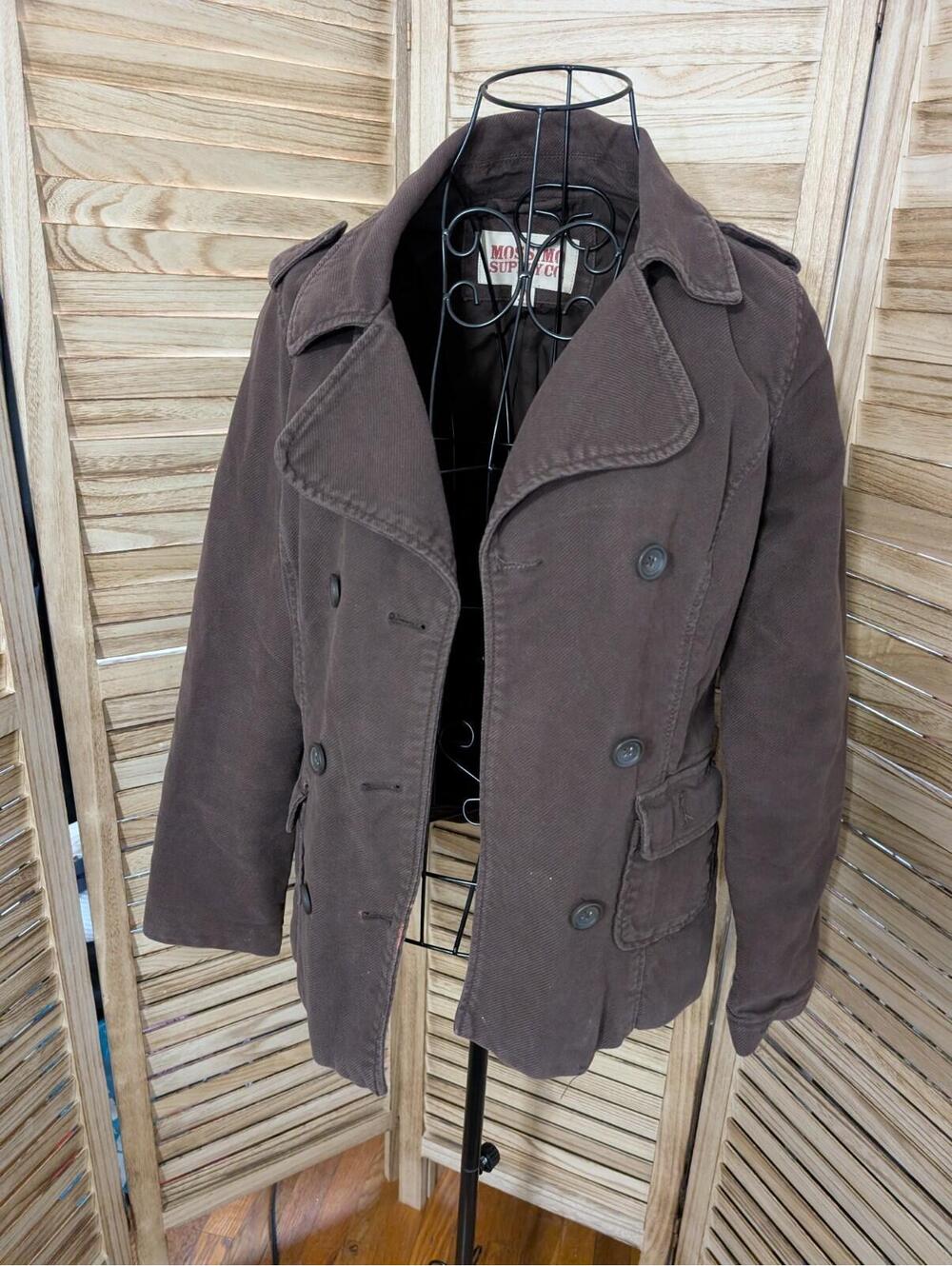 Mossimo Brown Corduroy Button Jacket‎ Collared Pocket Women's Size M *Small Mark